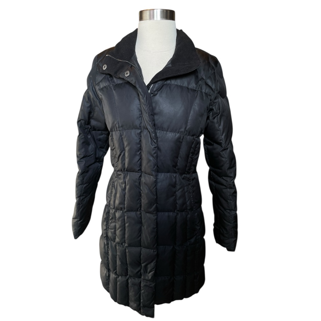 Eddie Bauer Long Parka Coat Jacket - Size Xs - Black - Down Fill
